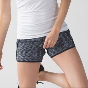 lululemon athletica Black Run Times Short 4 Athletic Shorts with Design